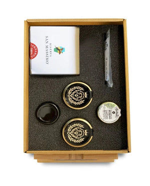 Interno meal kit con gli ingredienti per Sua Maestà Bianco Tartufo di Christian Milone.