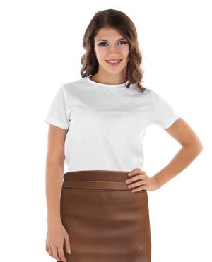 Grembiule da donna in pelle color cuoio chiaro