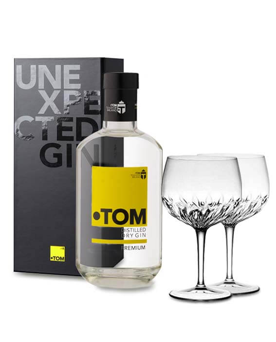 Il GIN TOM - Touch of Milano e due calici da gin