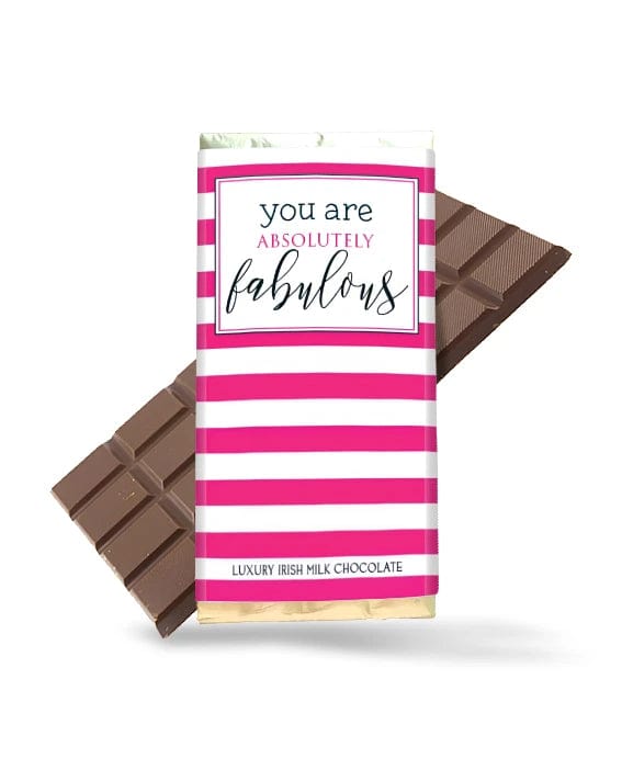 Tavoletta di cioccolato al latte:  "You Are Absolutely Fabulous" - "Sei assolutamente favoloso/a"