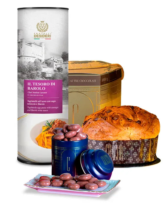 Il Tesoro di Barolo, le Nougatine al cioccolato al latte e il Panettone ai tre cioccolati di Carlo Cracco