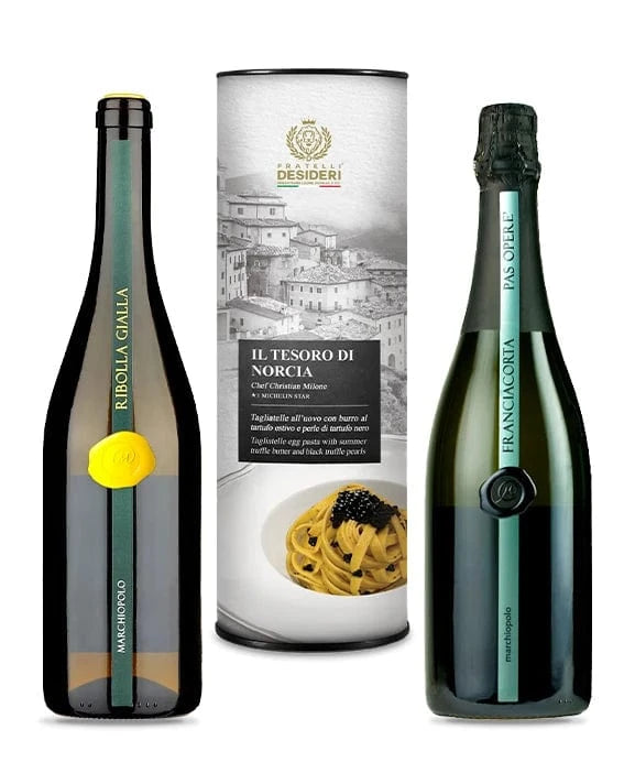 Il Tesoro di Norcia, il Marchiopolo Ribolla Gialla e il Marchiopolo Franciacorta