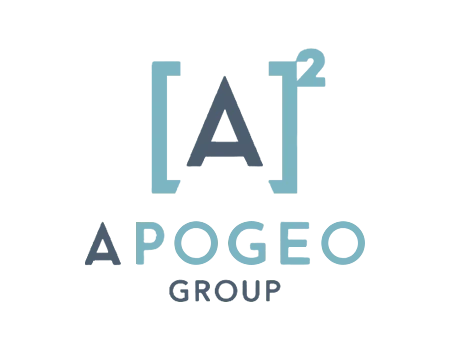 Logo dell'Apogeo Group, di color azzurro con le lettere A e Group evidenziati in blu