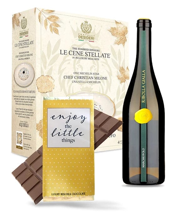 Sua Maestà Bianco Tartufo, la Tavoletta di Cioccolato "Enjoy the Little Things" e il Marchiopolo Ribolla Gialla