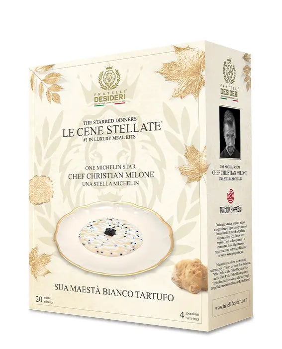 Confezione del meal kit Sua Maestà Bianco Tartufo di Christian Milone